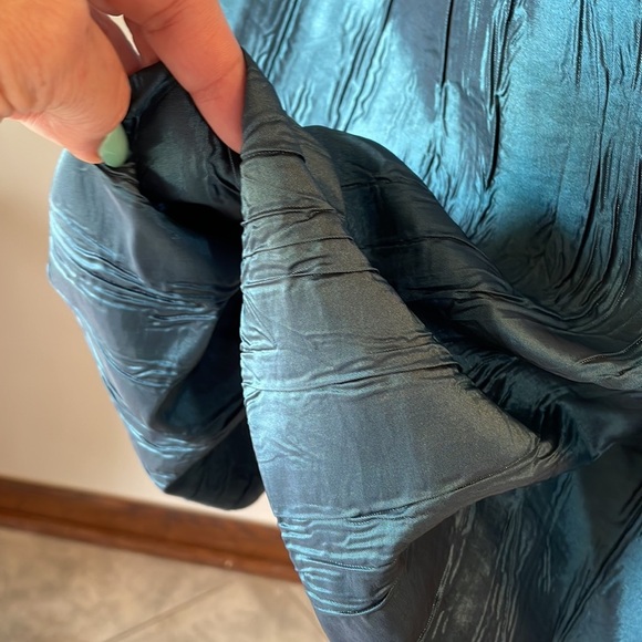 JUMP APPAREL Junior formal mini dress strapless bow / crinkle / balloon hem 13 - Picture 4 of 12